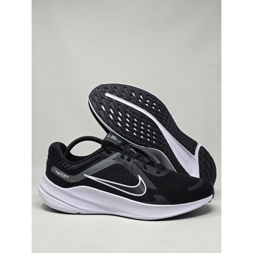Nike Quest 5 Road Running Shoes Black Grey White Men's Size 10 DD0204-001 New